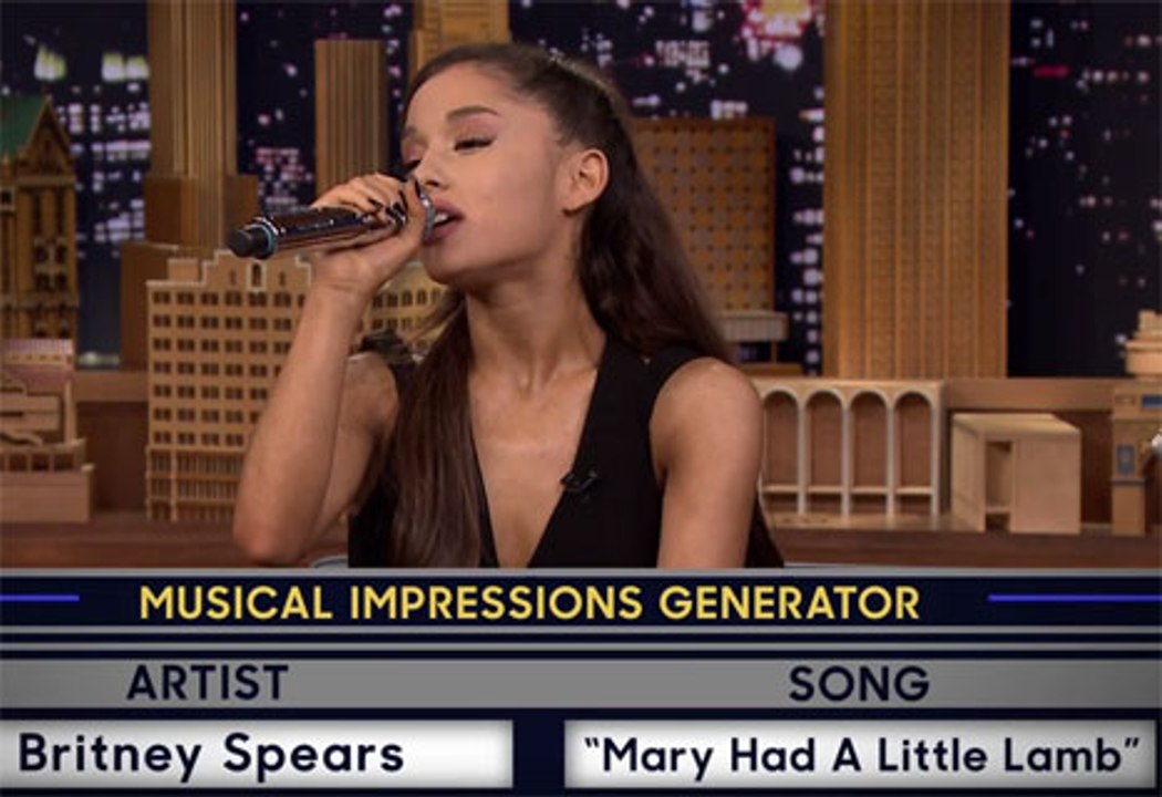 Ariana Grande Nails Britney, Christina Impressions With Jimmy Fallon