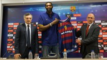 Rueda de prensa presentación Shane Lawal, nuevo jugador del Barça Lassa (baloncesto)