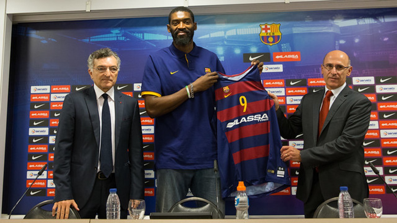 Rueda de prensa presentación Shane Lawal, nuevo jugador del Barça Lassa (baloncesto)