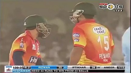 last five over Karachi Blues vs Peshawar Region FINAL Haier Mobile T20 Cup 2015
