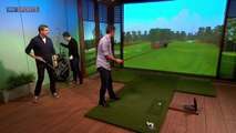 Gary Neville and Jamie Carragher show off their golf skills