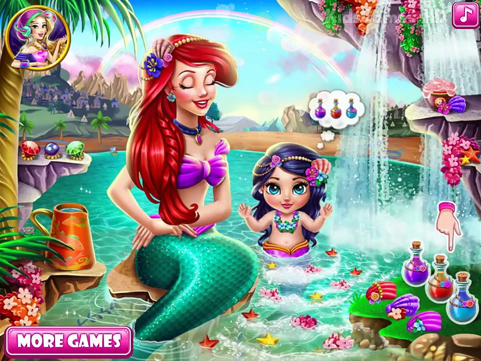 Baby Disney Princess Cartoon - Ariel Baby Bath - The little Mermaid Baby video Games