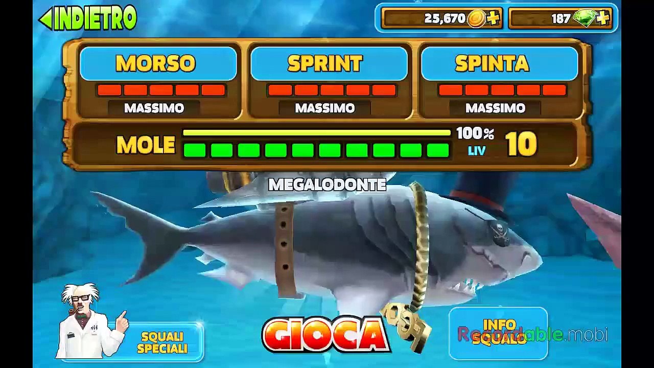 Hungry shark evo MEGALODON Lev 10 jetpack megalodonte squalo volante