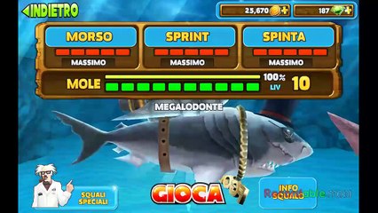 Hungry shark evo MEGALODON Lev 10 jetpack megalodonte squalo volante