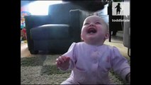 Baby Girl Laughing Hysterically at Dog Eating Popcorn Laughing hahahahaha | latest funny clip