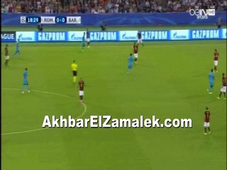ملخص لمسات محمد صلاح مع روما أمام برشلونة