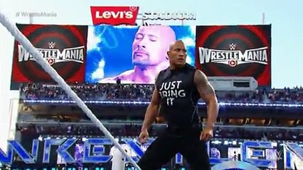 Wrestlemania 31 the Rock and UFC champ  Ronda Rousey 2015