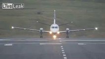 Plane takes off sideways from Shetland Islands