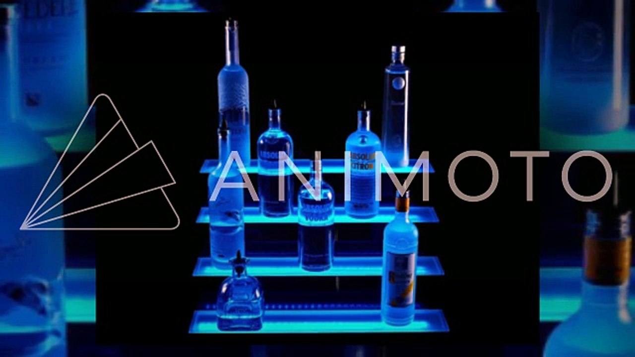 3 Foot 4 Tier LED Liquor Shelf