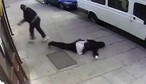 Shocking moment hijab-wearing girl is attacked