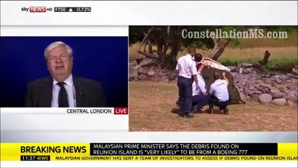 Capt John Noble comments on SKY HD  on the plane wreckage found on Reuinion Island