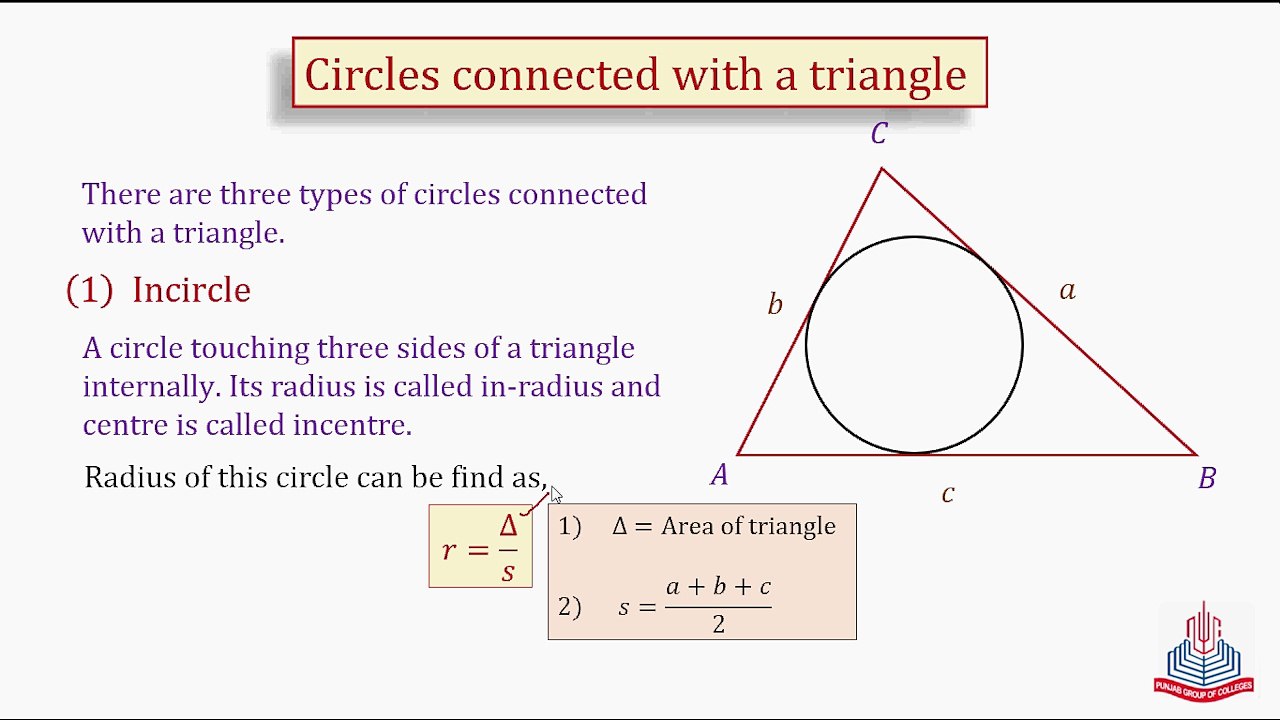 Circles connected with a triangle