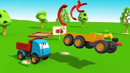 Léo le camion curieux - La grue de construction _ Dessins animés en français (360p)
