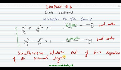 FSc Math Book2, CH 6, LEC 42; Intersection of Two Conics