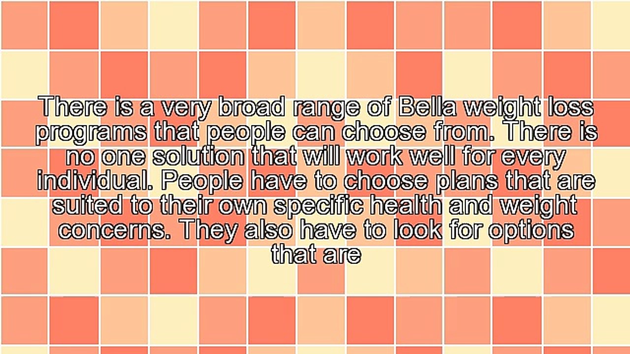 Different Options In Bella Weight Loss Programs