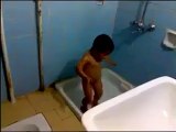 Child Funy Dance In Bathroom