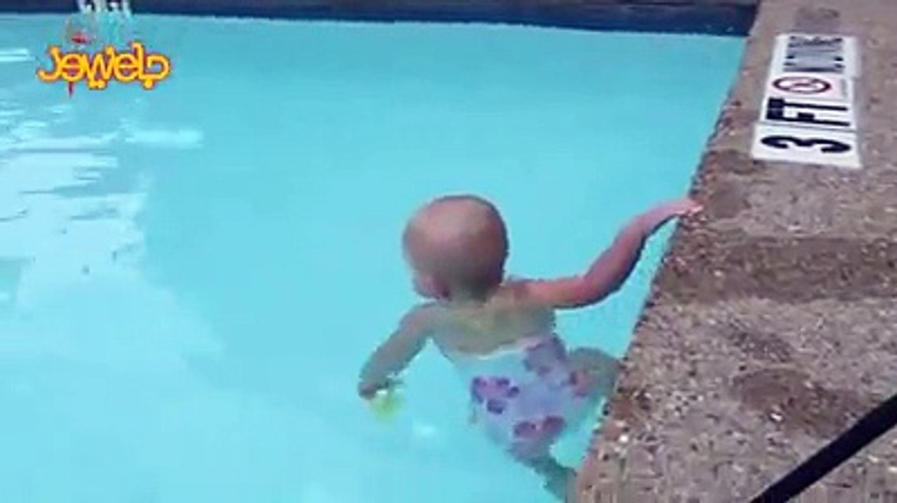 funny infant swimmer