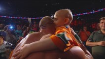 Seven-year-old cancer survivor Kiara Grindrod meets John Cena and Sting- WWE Raw, Sept. 14, 2015