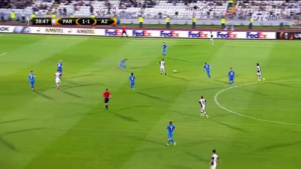Aboubakar Oumarou 2:1  | Partizan Beograd - AZ Alkmaar 17.09.2015 HD
