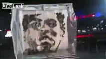 Portrait of Muhammad Ali Made out of Punching Bags