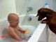 Ребенок в ванной с собакой!