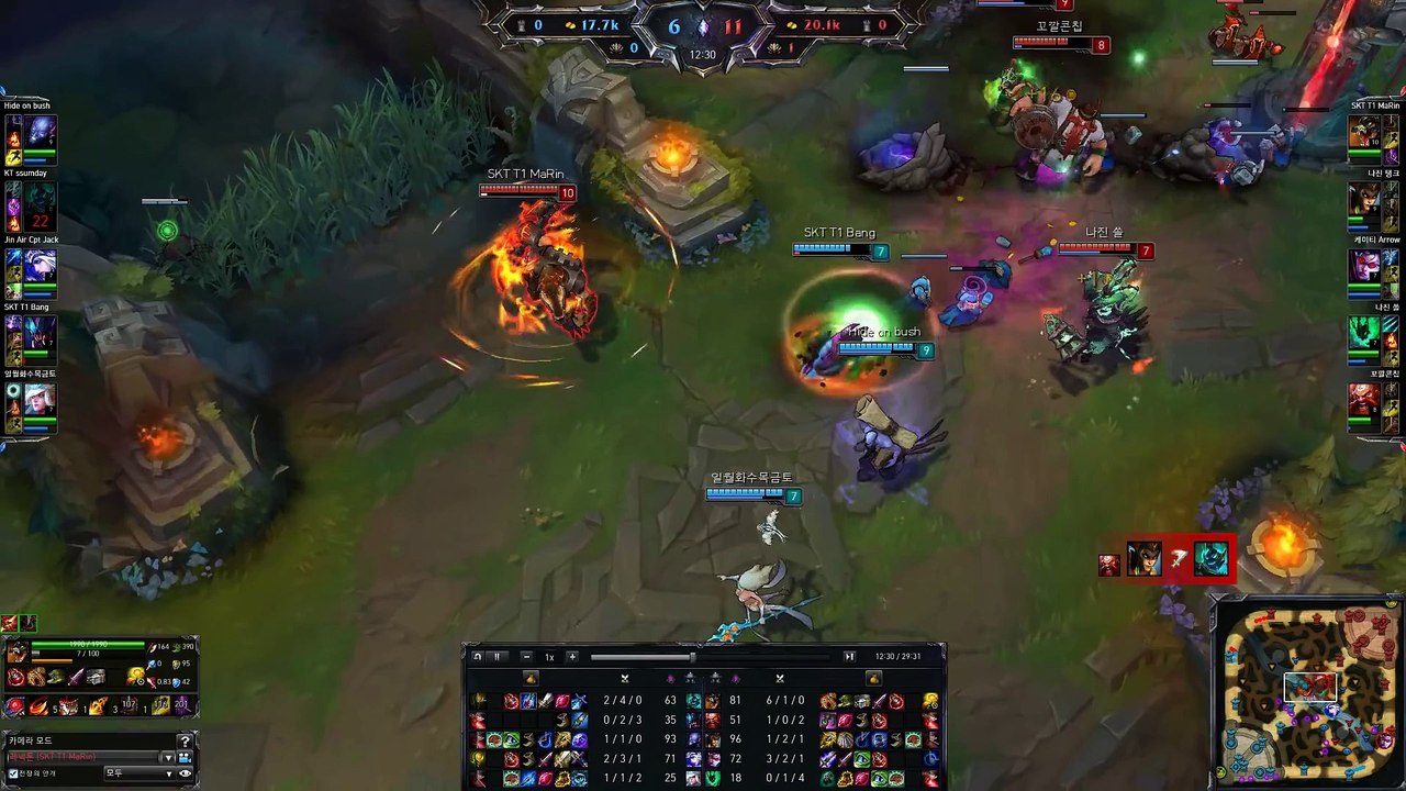 SKT T1 MaRin - Renekton vs Hecarim Top Lane - KR LOL SoloQ