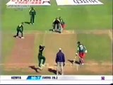 Cricket bowling at its best.  bowled ! bowled! bowled!