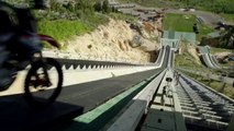 Dirt bike does ski jump - So scary and insane trick