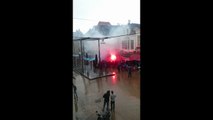 Marseille football fans chant in Groningen