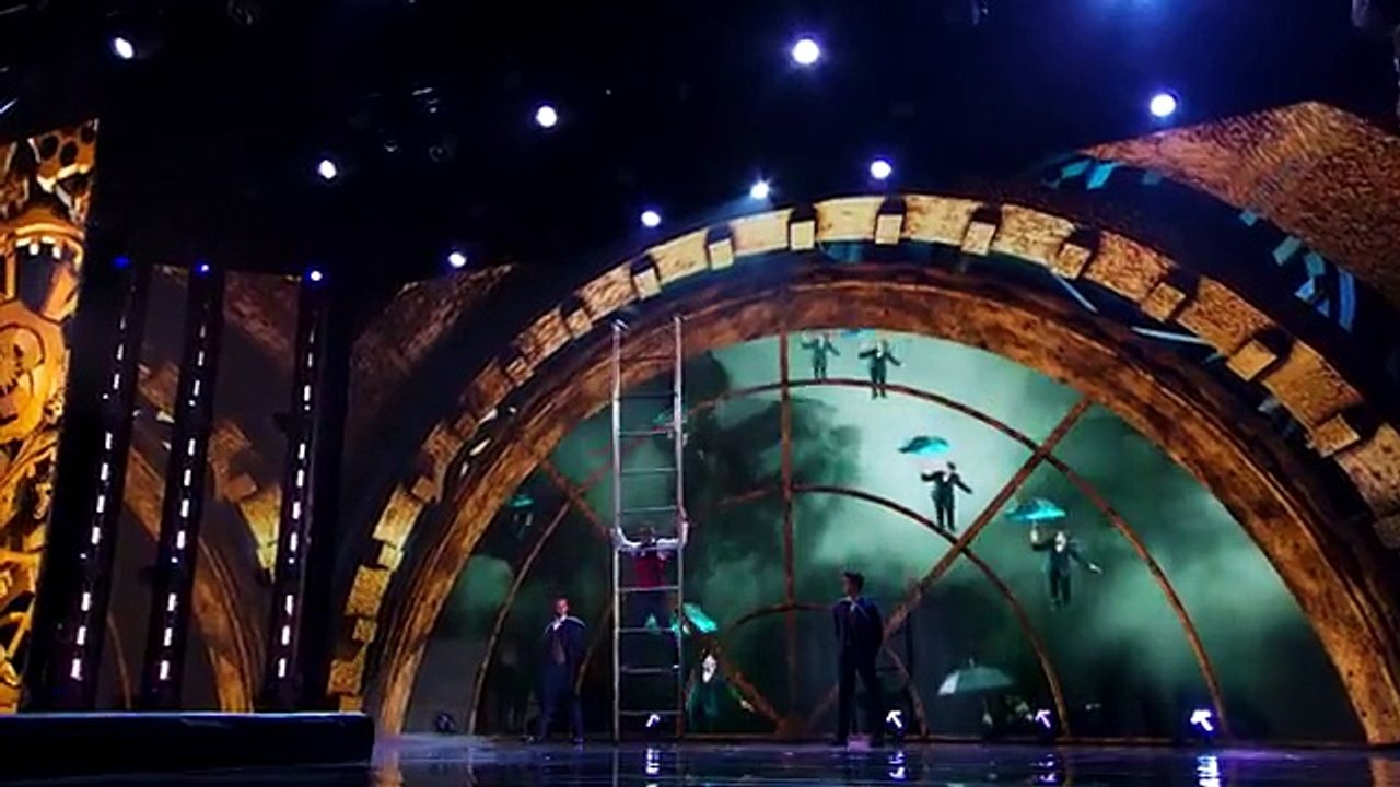 Uzeyer Novruzov Ladder Climber Takes a Spill America's Got Talent 2015
