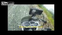 Good Guy Biker Almost Loses another Rider. Sexy Girl almost rides off Cliff.