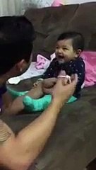 Check the Reaction of Baby when her Daddy is Cutting her Nails (1)