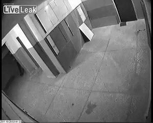 Russian man vodkas his knee kicking neighbor's door