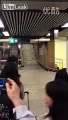 Heavy Rain and Hail Create Indoor Waterfalls in Hong Kong