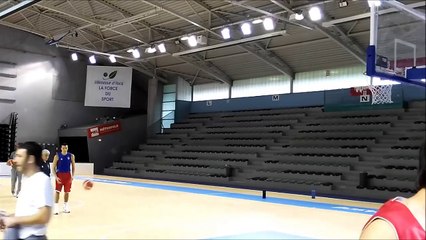 Bogdan Bogdanovic  half court shot on training