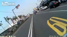 Scooter rider cut off by another causes nasty accident