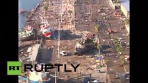 Vista aérea de los daños ocasionados tras el terremoto en Chile