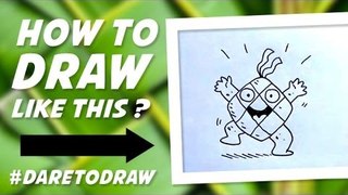 How to Draw Ketupat Happy - Cara Menggambar Ketupat Gembira!