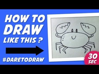 How to Draw a Crab in 30 Seconds - Cara Menggambar Kepiting