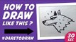 How to Draw Wolf's Head in 30 Sec - Cara Menggambar Kepala Serigala