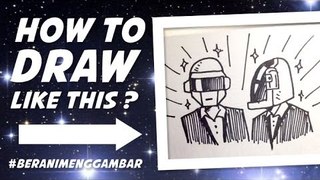 How to Draw Daft Punk From Letter D and P!
