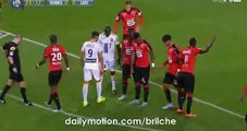 Eric Bautheac Free Kick Chance Hits The Post - Rennes vs Lille - Ligue 1 - 18.09.2015