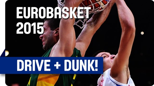 Kalnietis Drives Down the Lane for the Dunk! - EuroBasket 2015