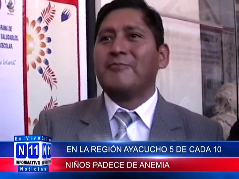N11 Informativo EN LA REGION AYACUCHO 5 DE CADA 10 NIÑOS PADECE DE ANEMIA ENTRE EL 2015 Y 2014 NO HAY VARIACION, ESTO