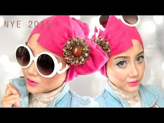 New Year's Eve party Indonesia make up + hijab tutorial