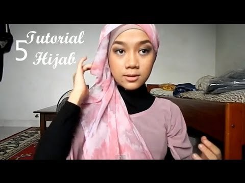 HIJAB TUTORIAL : 5 Style 1 Square Scarf