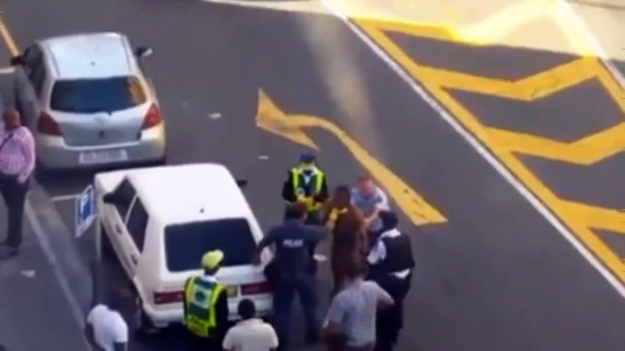 South African police kick and slap naked man in the groin