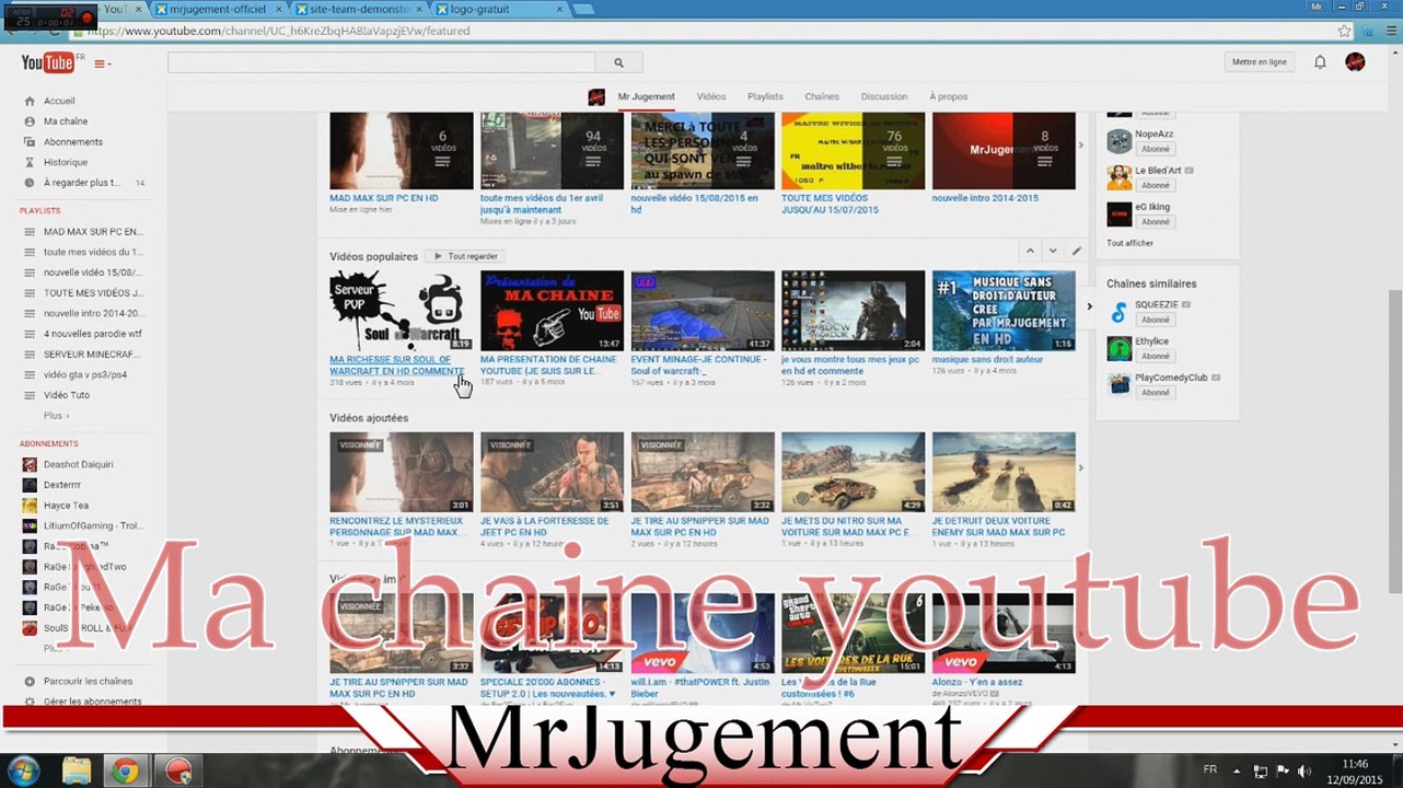 PETIT MONTAGE JE VOUS MONTRE MES 3 SITES WEEB ET MA CHAINE YOUTUBE N°1