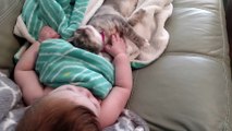 Baby And Cat Waking Up Together Is The Cutest