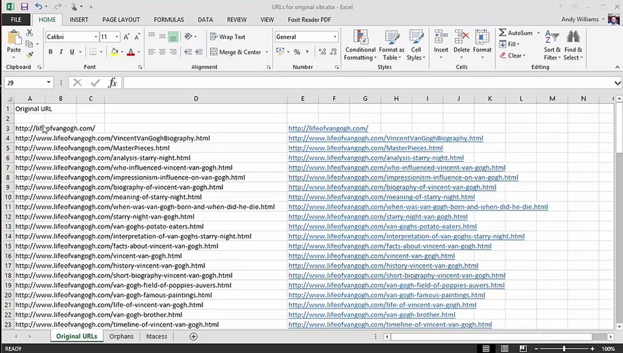The Spreadsheet - Convert a website html to wordpress -videos4u